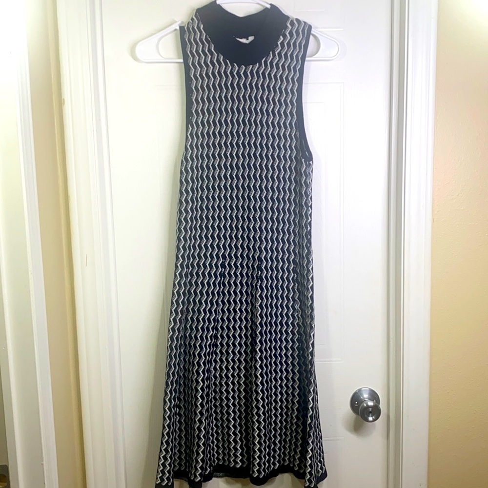 Candies - Mock Neck Sleeveless Black & White Dress